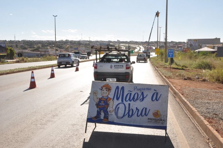 Águas Lindas: Manutenção da iluminação pública está sendo realizada na BR-070