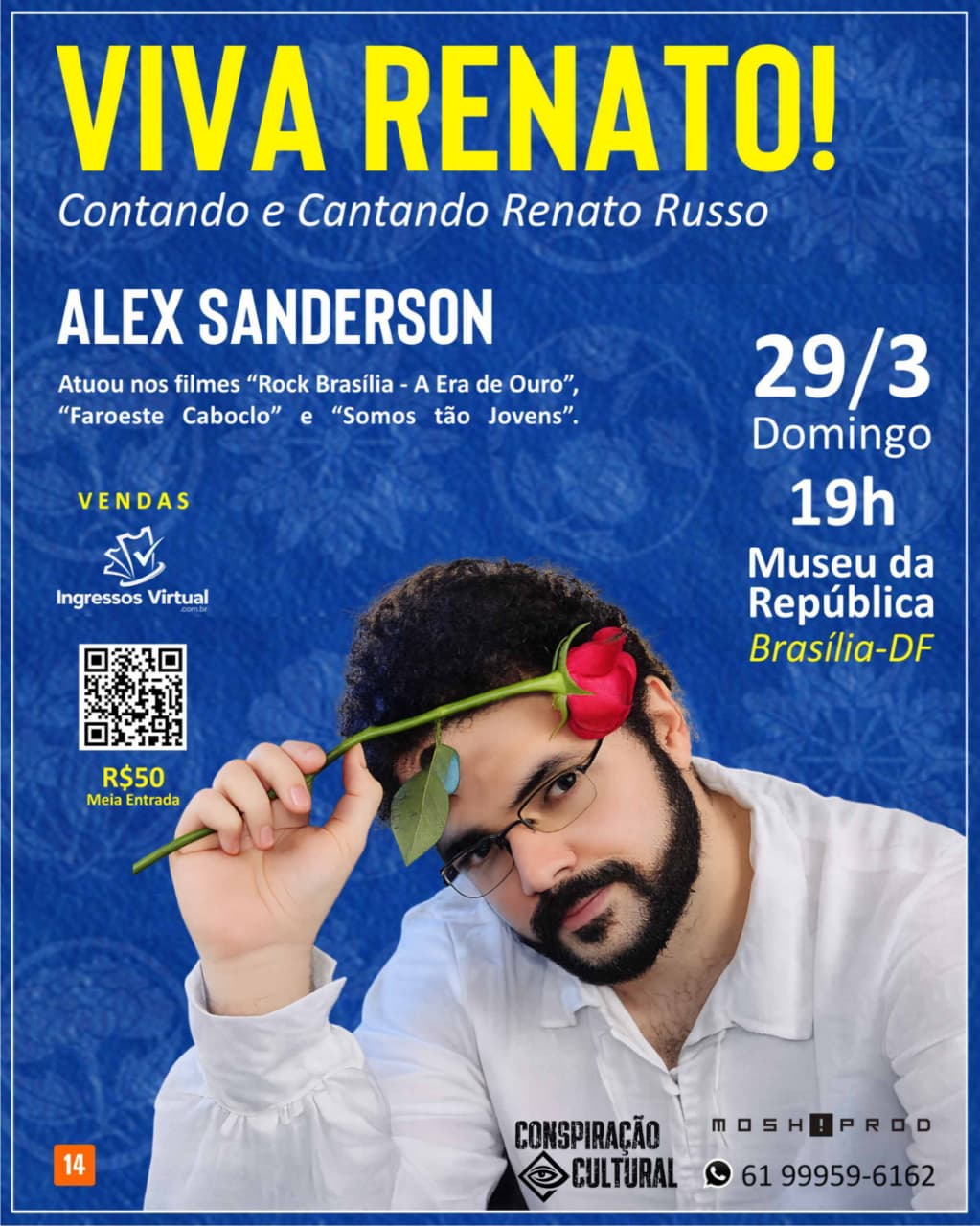 Viva Renato estreia em Brasília no dia 29 de março